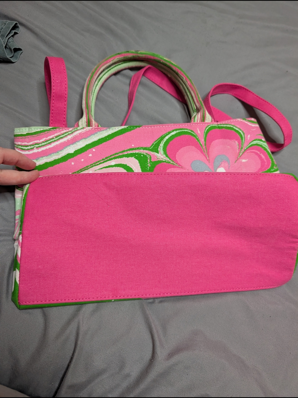 Estee Lauder Pink & Green Floral Crossbody with Detachable Strap - Picture 6 of 7